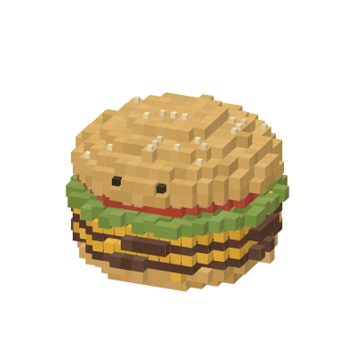 Procedural voxel burger face