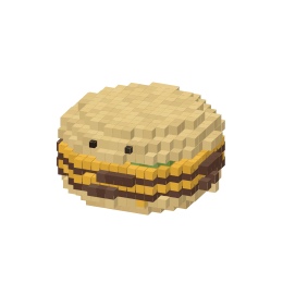 Procedural voxel burger face