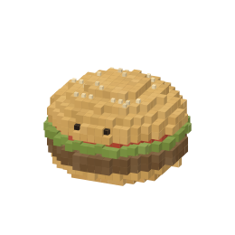 Procedural voxel burger face